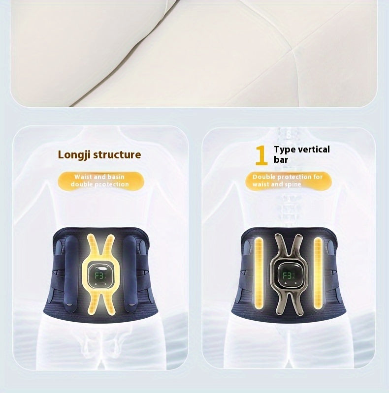 Portable Waist Massager with 3-Level Temperature Control & Intensity Adjustment, USB Fast Charging, Detachable Full Body Massage, Long Battery Life, LED Display – Ideal for Home and Office Use