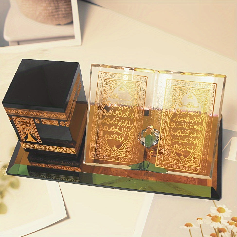 Cultural Style Crystal Kaaba Model - Tabletop Decorative Showpiece