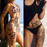 Realistic Flower Temporary Tattoos - Waterproof, Sweat-Proof- 10pcs