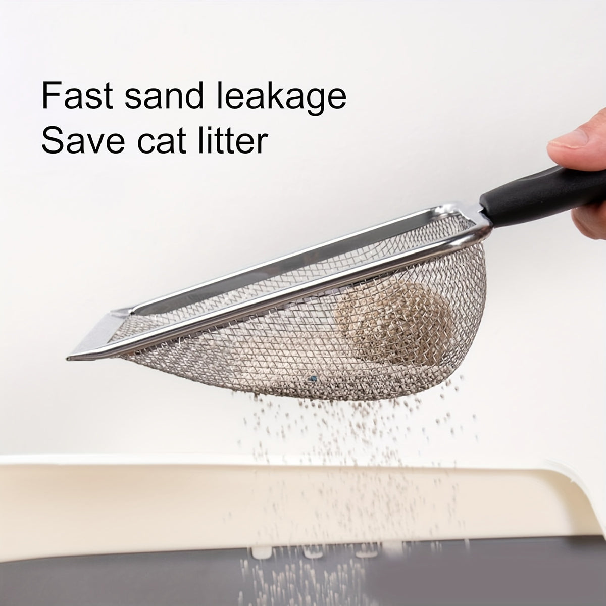 Stainless Steel Cat Litter Scoop, Durable Metal Pet Waste Scoop