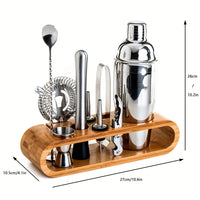 10pcs Premium Bartender Kit with Bamboo Stand