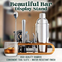 10pcs Premium Bartender Kit with Bamboo Stand