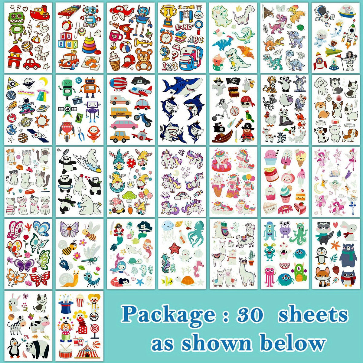 Luminous Tattoos Mixed Styles - 380 Styles (30 Sheets)