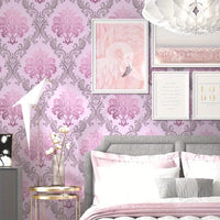 European Style PVC Wallpaper, Silvery Flower Pattern