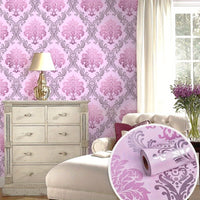 European Style PVC Wallpaper, Silvery Flower Pattern
