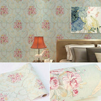 Retro Floral Self-adhesive Wallpaper - Vinyl Shelf Liner Stripping