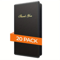 Budgetizer Check Presenters for Restaurants | 6pcs Black Guest Check Books with Golden Lettering | Durable & Professional Design | Includes Pen Slot, Cash Compartment & Receipt Holder | Ideal for Servers