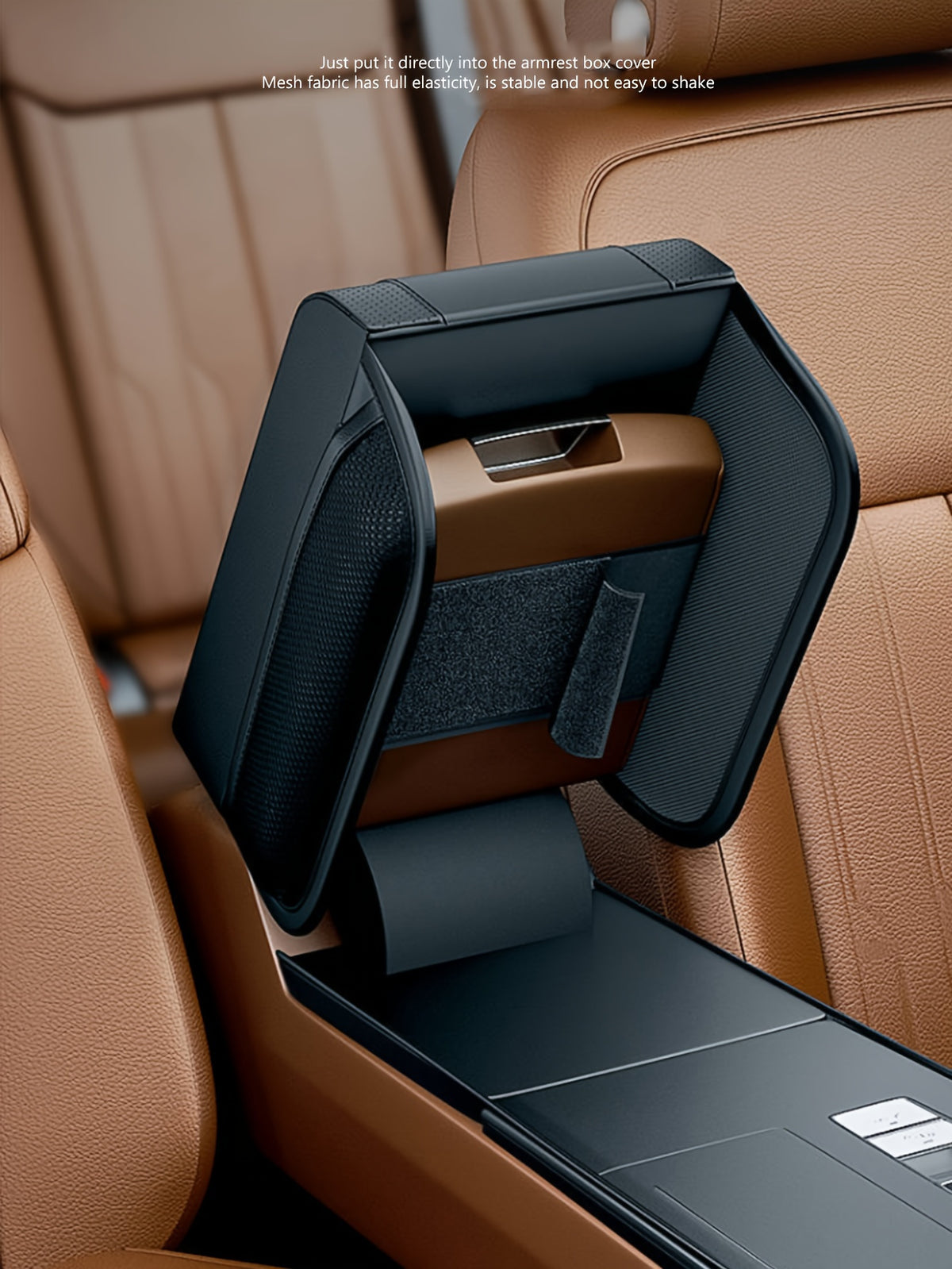 Car Armrest Cushion Pad With Storage Pockets, Universal Center