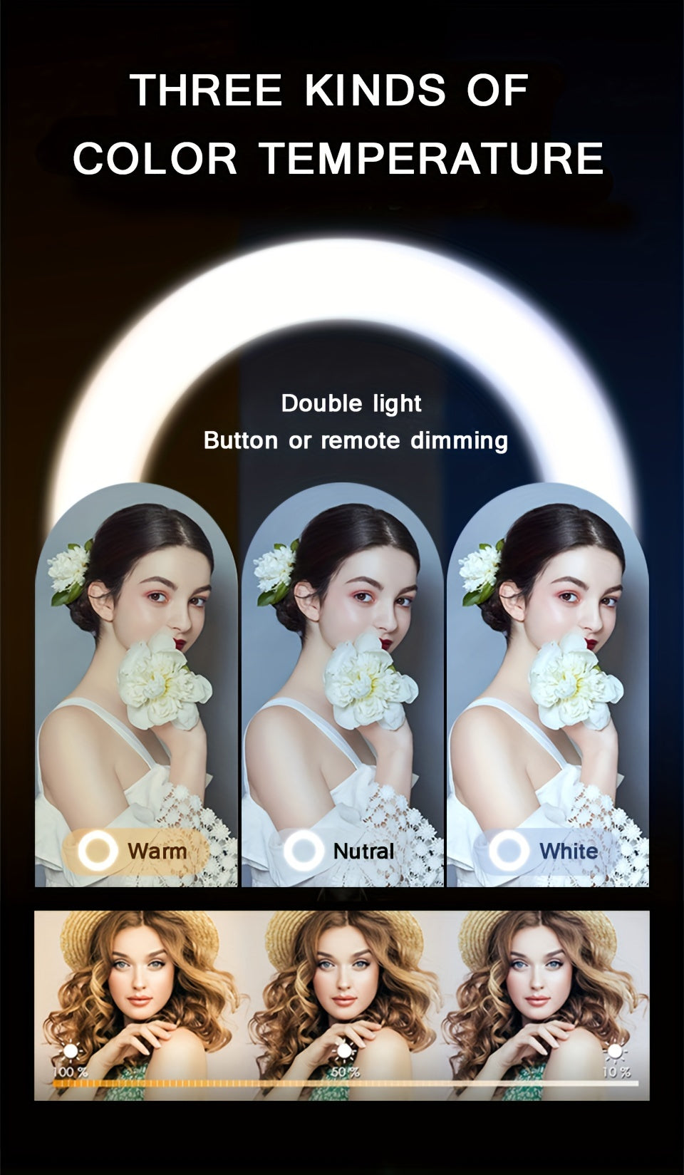 LED Ring Light with Tripod Stand - USB Powered - 26.01cm