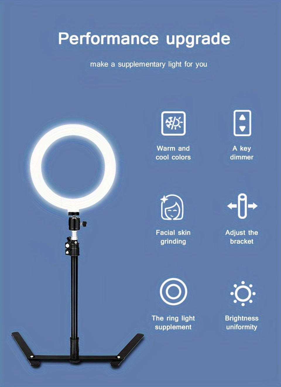 LED Ring Light with Tripod Stand - USB Powered - 26.01cm