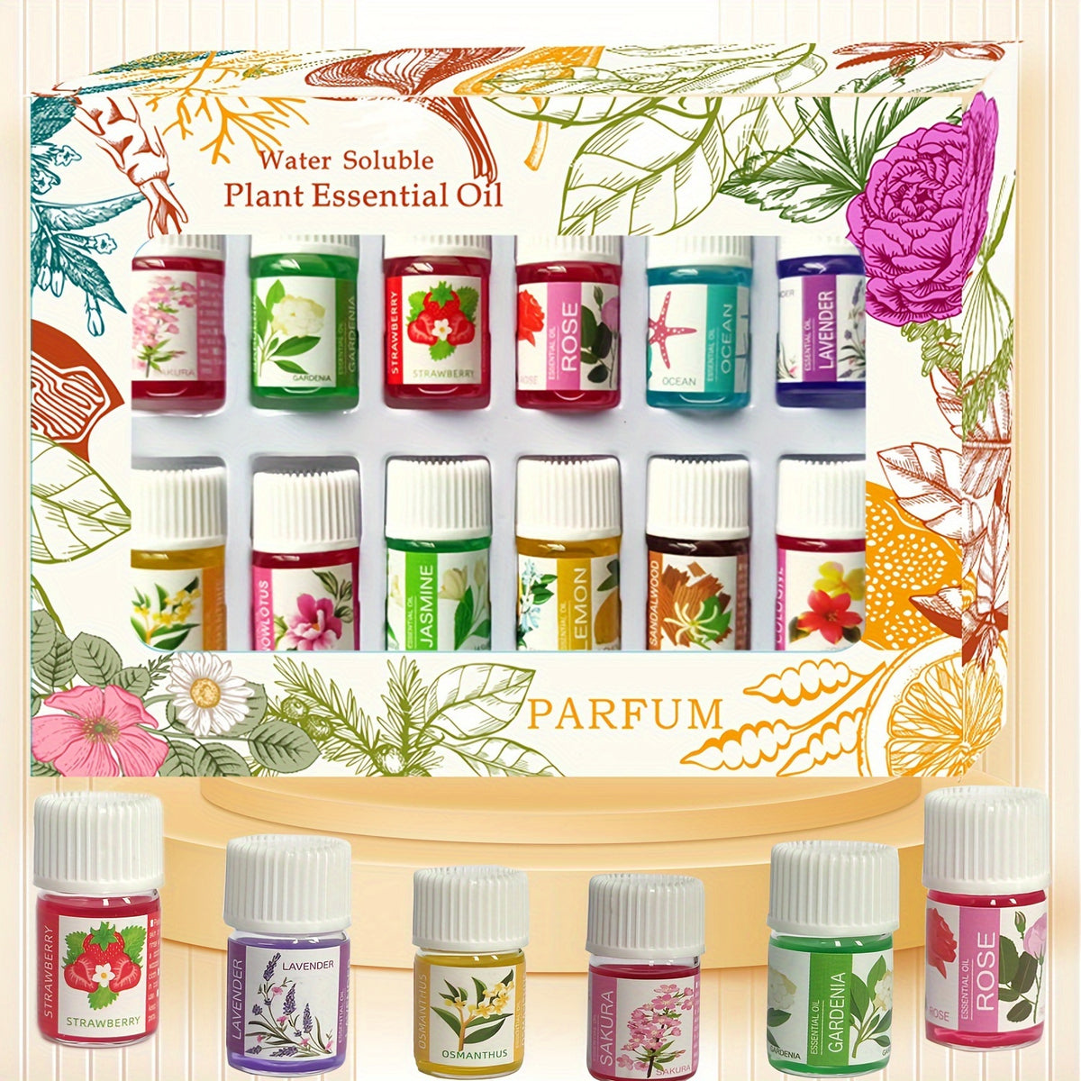 Premium Therapeutic Grade Essential Oil Set - 12pcs