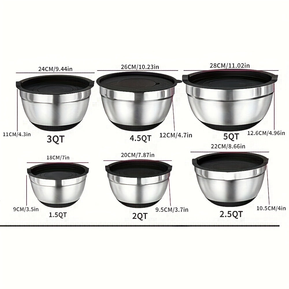 Stainless Steel Mixing Bowl Set with Sealing Lids