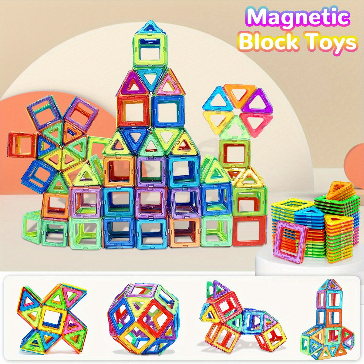 Magnetic Blocks Building Toys, Improve Creativity Hands-On Ability 3D Puzzle Design Toy, for 3 - 6 Years Old Best Birthday Halloween Gifts Random Color