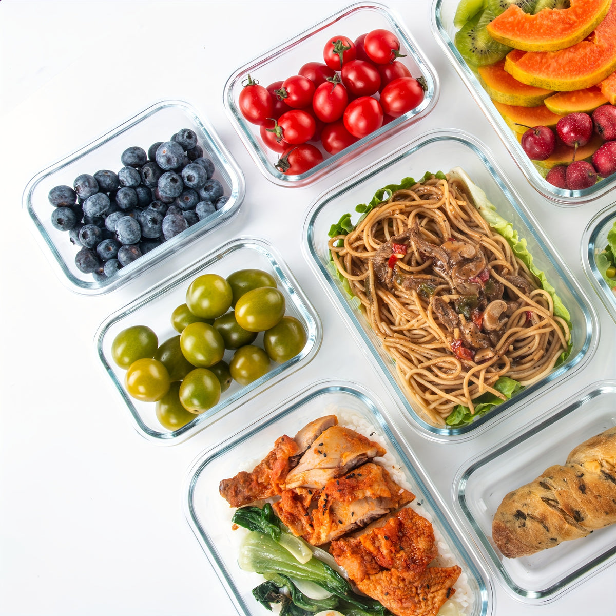 10 Pcs Premium Glass Meal Prep Containers