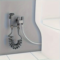 Dual-Function Stainless Steel Toilet Spray Gun with One Inlet and Two Outlets