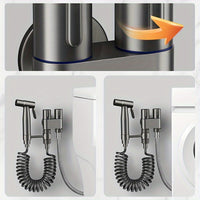 Dual-Function Stainless Steel Toilet Spray Gun with One Inlet and Two Outlets