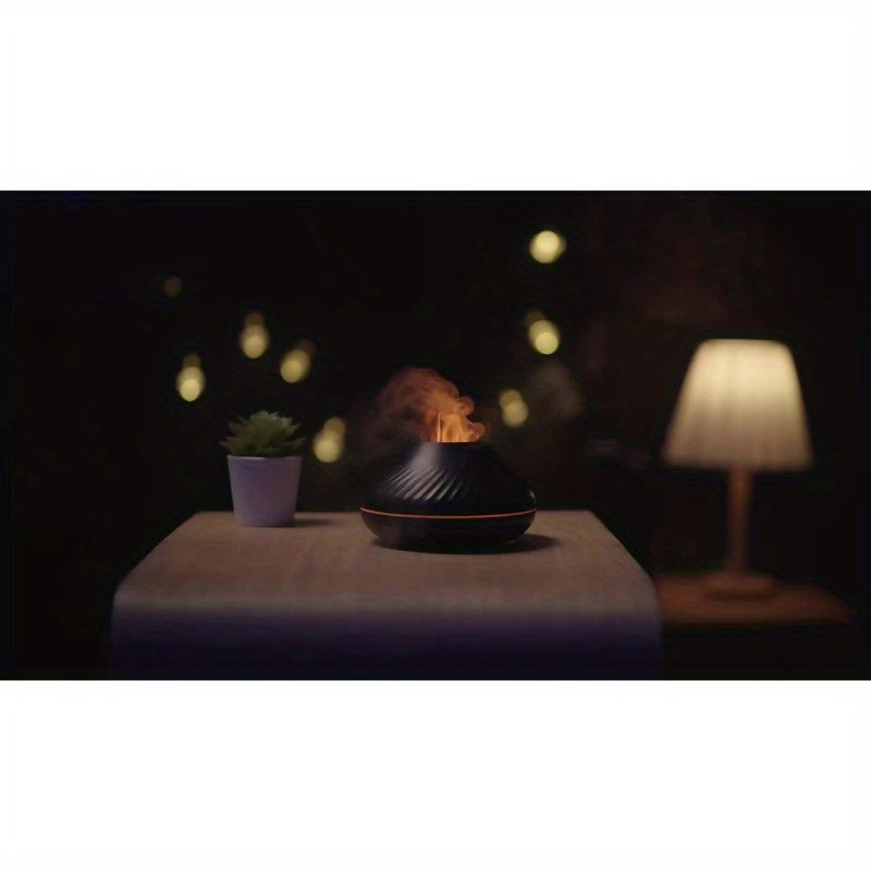 New Flame Light Aromatherapy Humidifier Ultrasonic Spray Fragrance Replenishment Expansion Fragrance Machine Essential Oil Humidifier Aromatherapy Machine Candle 7-Color Atmosphere Light Bathroom Lighting