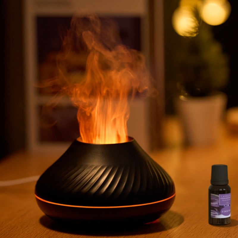 New Flame Light Aromatherapy Humidifier Ultrasonic Spray Fragrance Replenishment Expansion Fragrance Machine Essential Oil Humidifier Aromatherapy Machine Candle 7-Color Atmosphere Light Bathroom Lighting