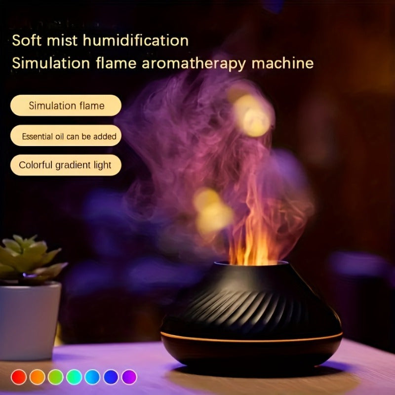 New Flame Light Aromatherapy Humidifier Ultrasonic Spray Fragrance Replenishment Expansion Fragrance Machine Essential Oil Humidifier Aromatherapy Machine Candle 7-Color Atmosphere Light Bathroom Lighting