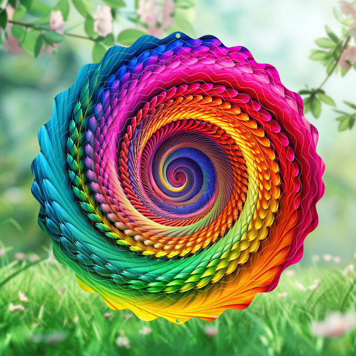 Multicolor Mandala 3D Metal Wind Spinner
