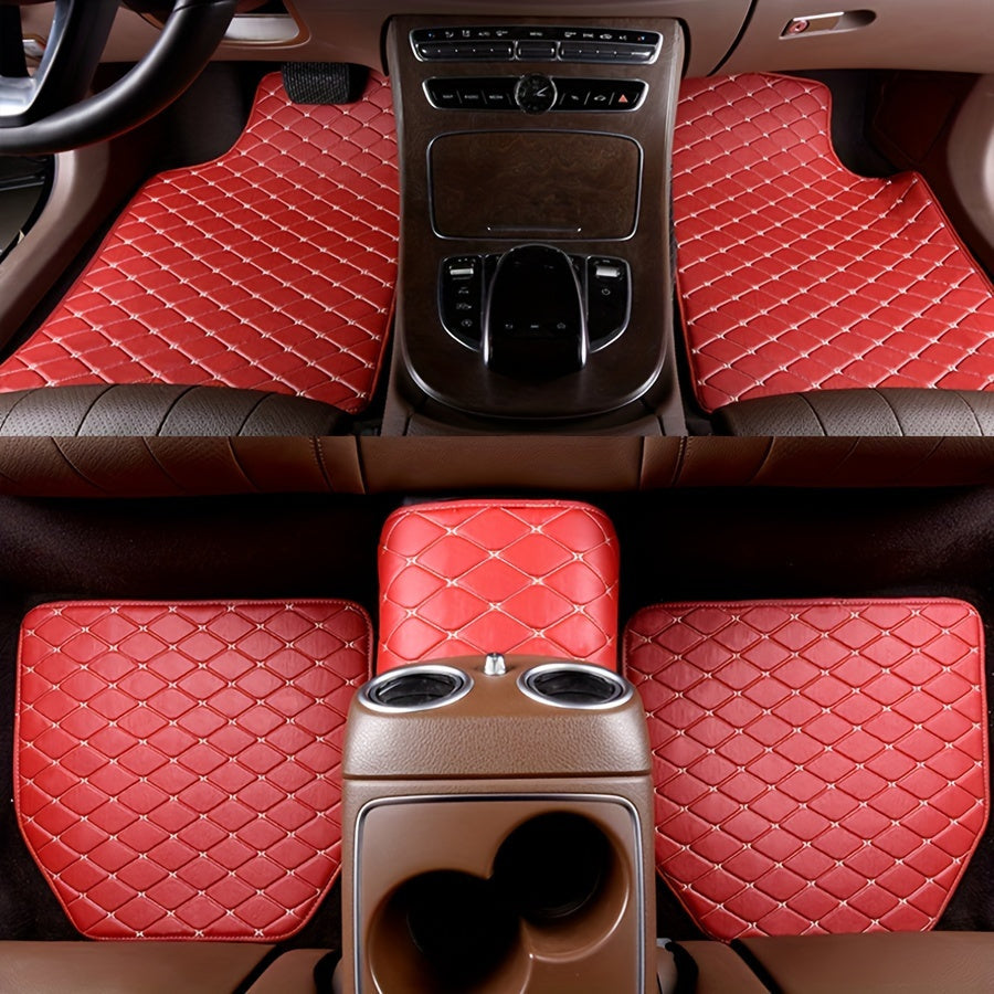 Universal Waterproof PU Leather Car Floor Mats - 5pcs - Durable And Stylish