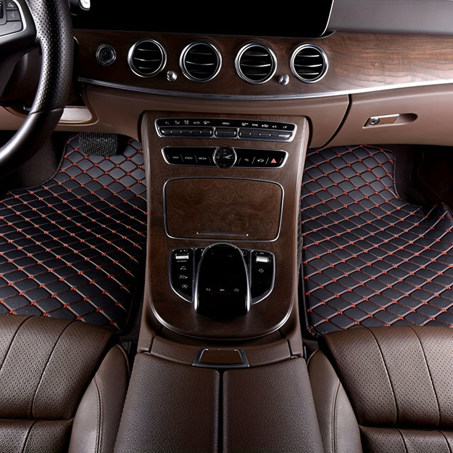 Universal Waterproof PU Leather Car Floor Mats - 5pcs - Durable And Stylish