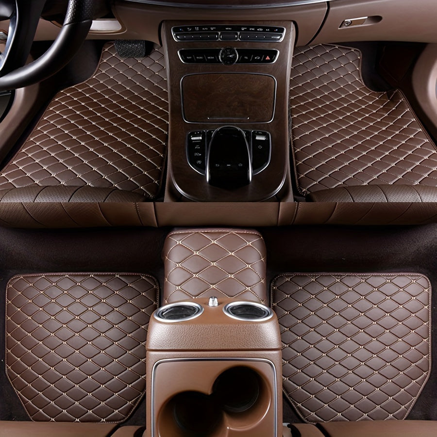 Universal Waterproof PU Leather Car Floor Mats - 5pcs - Durable And Stylish