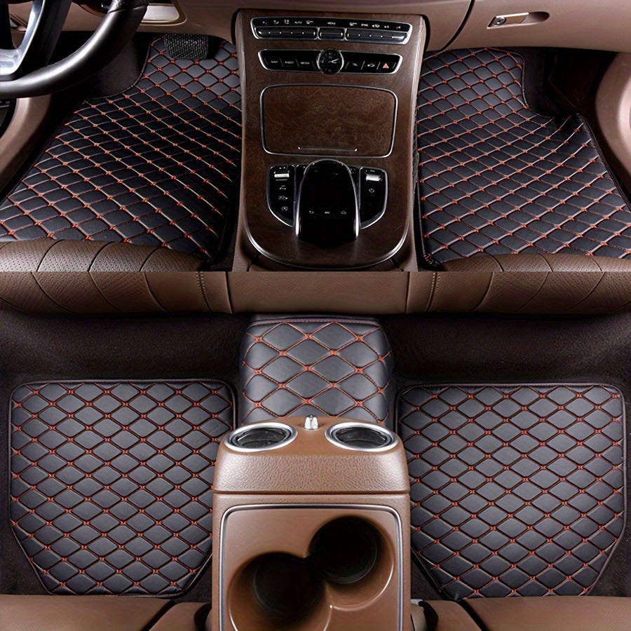 Universal Waterproof PU Leather Car Floor Mats - 5pcs - Durable And Stylish