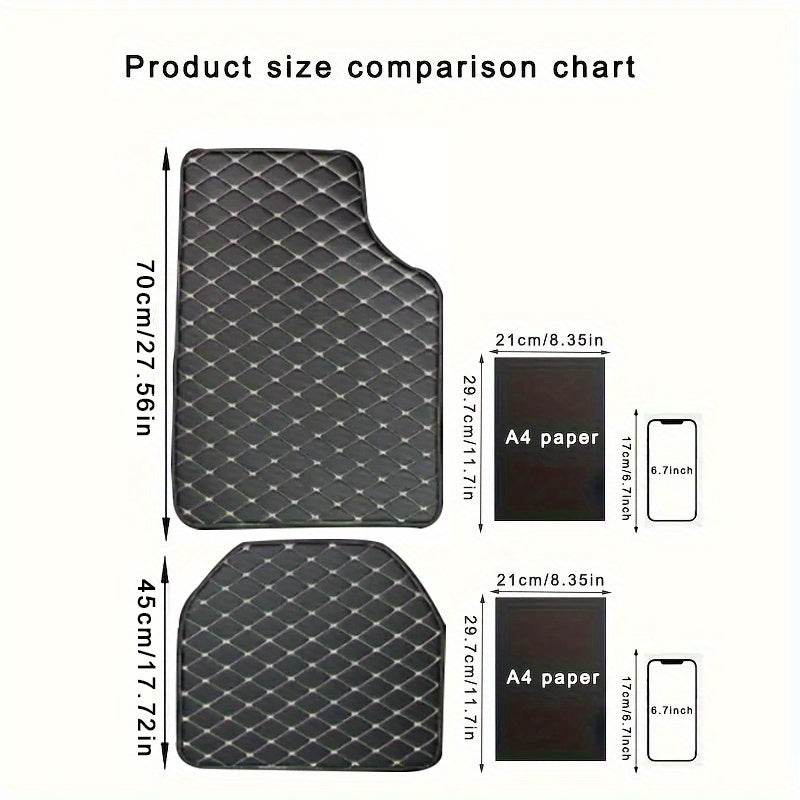 Universal Waterproof PU Leather Car Floor Mats - 5pcs - Durable And Stylish