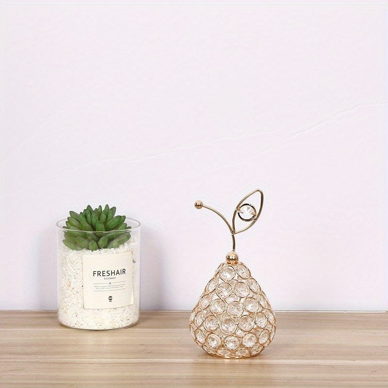 Golden Crystal Fruit Ornaments - 3pcs Set