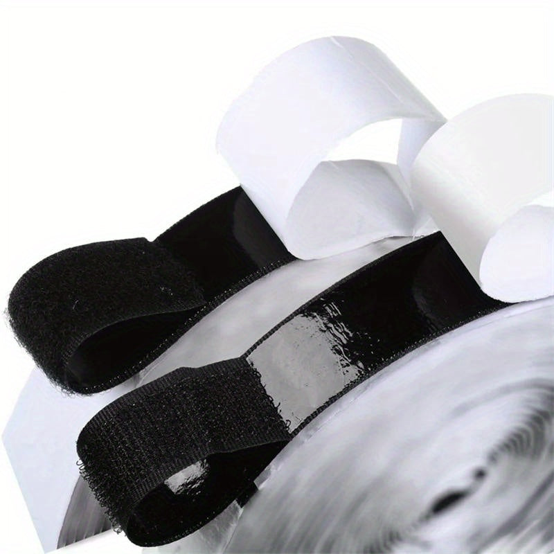 Extra Strong 5m Self-Adhesive Hook and Loop Tape, Double-Sided with Glue Sticker