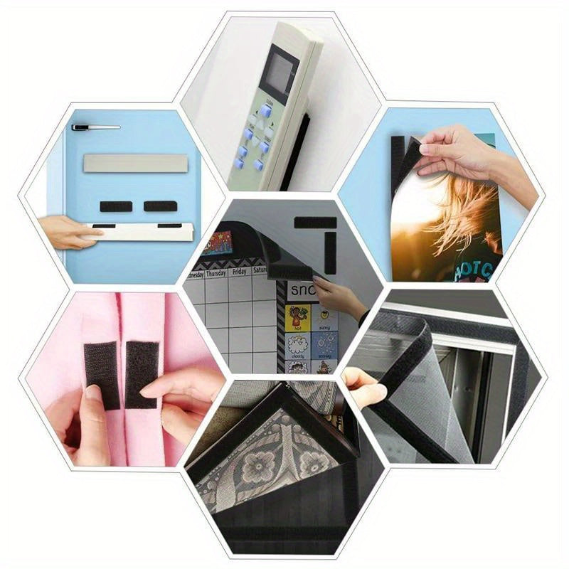 Extra Strong 5m Self-Adhesive Hook and Loop Tape, Double-Sided with Glue Sticker