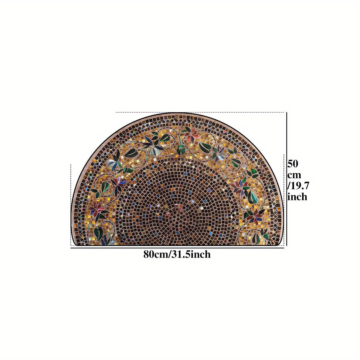 Luxury Retro Ethnic Style Semi-Circular Welcome Mat, Crystal Velvet with Starry Sky Design, 1000g/m² Weight, 6mm Thickness, Dust-Proof and Soil-Scraping Entrance Mat, Non-Slip Home Decor Mat, Indoor Welcome Mat | Starry Sky