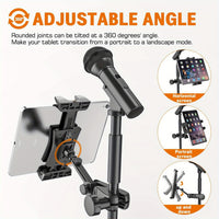 Universal Adjustable Tablet Holder - Microphone Stand, ABS Resin Mic Stand