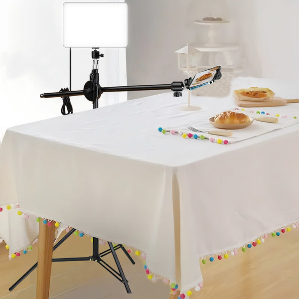 LED Video Light Kit - Dimmable with Tripod Stand & Phone Holder