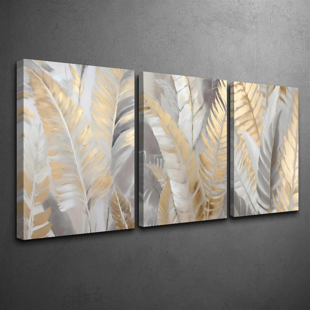 Luxury Minimalist Canvas Wall Art Set with Wooden Frames - 3pcs