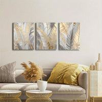 Luxury Minimalist Canvas Wall Art Set with Wooden Frames - 3pcs