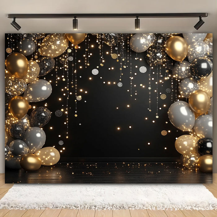 Glitter Silvery Disco Party Backdrop Banner - Versatile Polyester Decor for Weddings, Birthdays, Anniversaries & More - Perfect for Photo Booths & Room Decoration