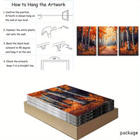 Autumn Forest Pathway Canvas Wall Art Set - 3pcs