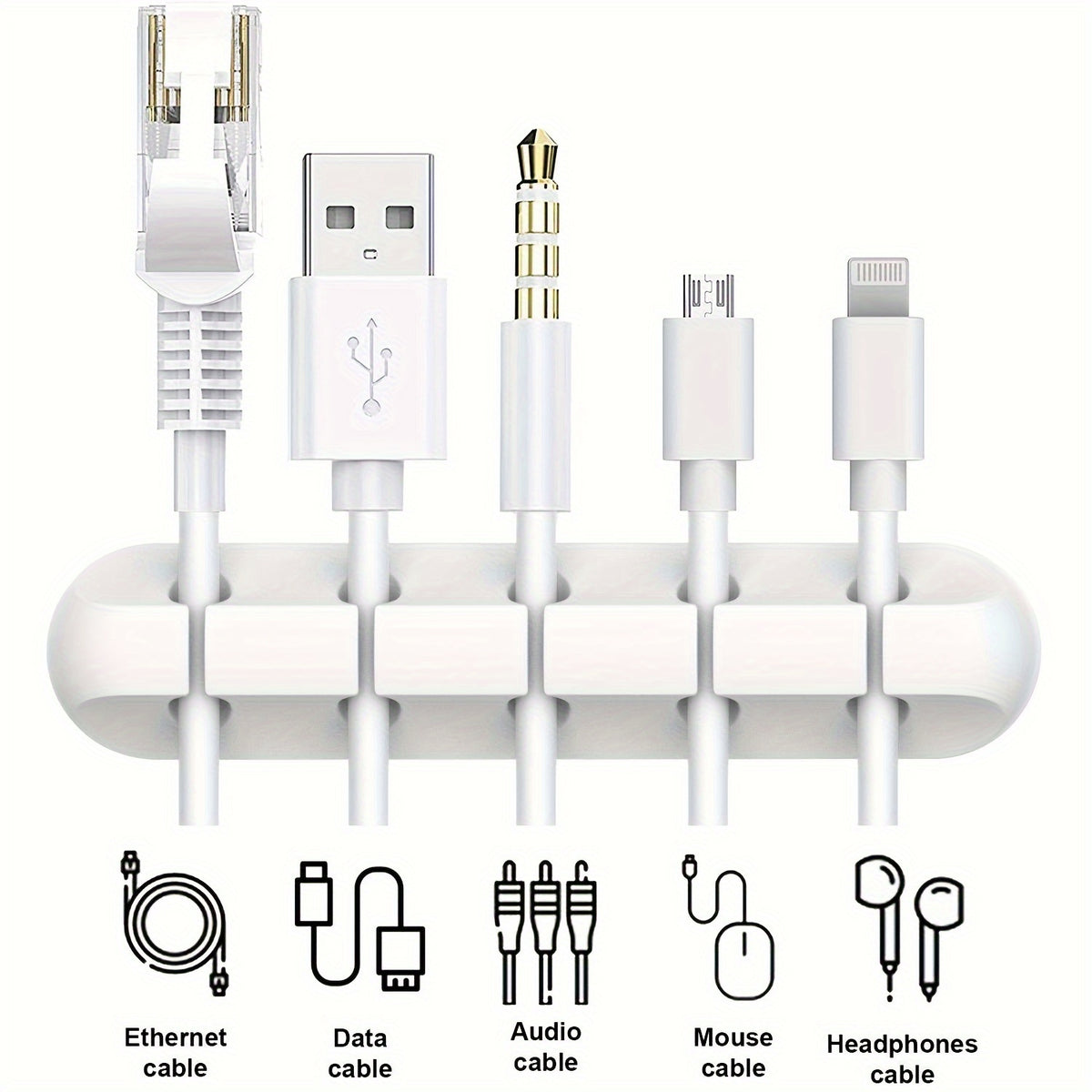 Cable Management Clips - 3/5/7 Slot Cord Organizer