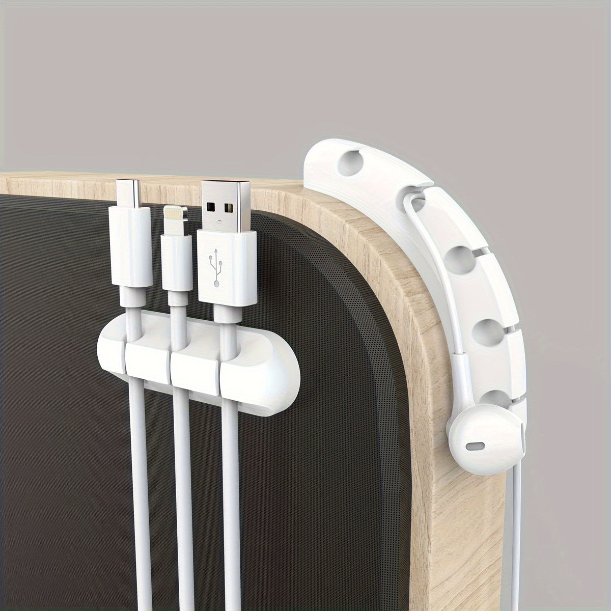 Cable Management Clips - 3/5/7 Slot Cord Organizer