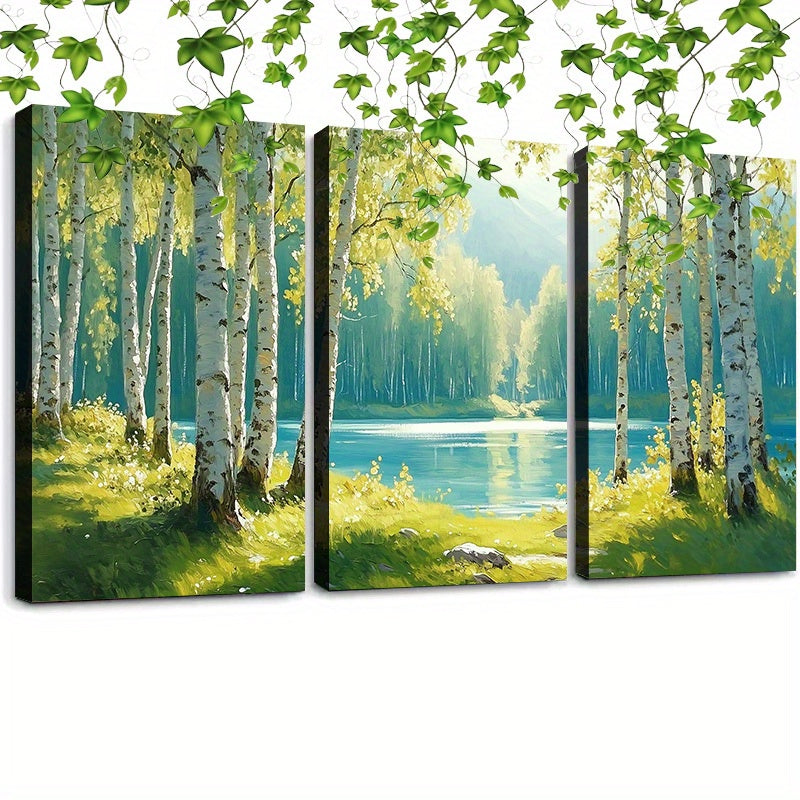 Birch Pond Forest Landscape - 3pcs