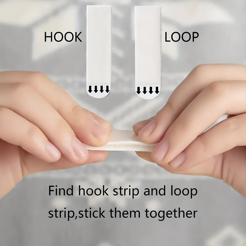 12 Pairs (24pcs) of No-Drill Picture Hanging Strips - Double-Sided Removable Wall Hooks, Suitable for Frames And Artwork, No Trace Adhesive, Water-Resistant Mounting Tape, Heavy-Duty Picture Hanging Set, No-Drill Picture Hang