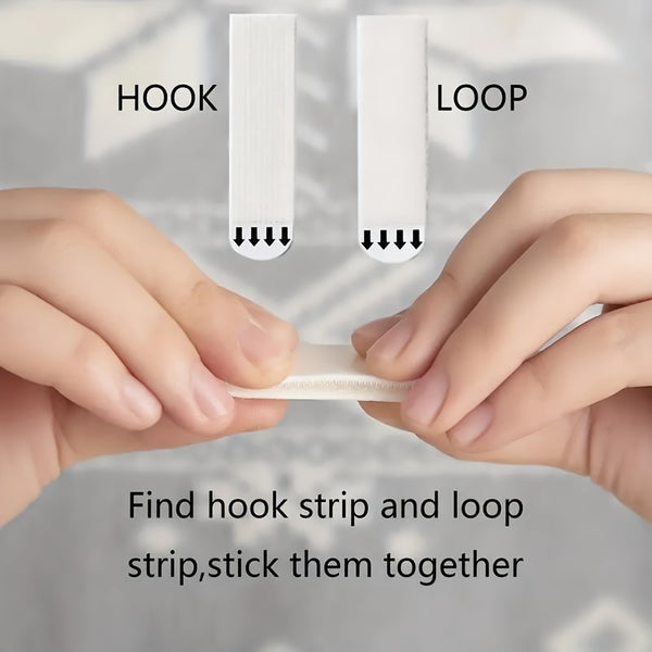 12 Pairs (24pcs) of No-Drill Picture Hanging Strips - Double-Sided Removable Wall Hooks, Suitable for Frames And Artwork, No Trace Adhesive, Water-Resistant Mounting Tape, Heavy-Duty Picture Hanging Set, No-Drill Picture Hang