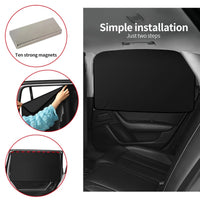 Premium Car Sunshade & Privacy Curtain - Polyester, Interior Insulation for Rear Seats