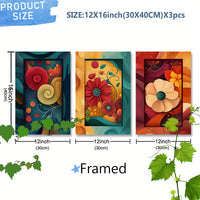 Framed Canvas Wall Art Set - 3pcs