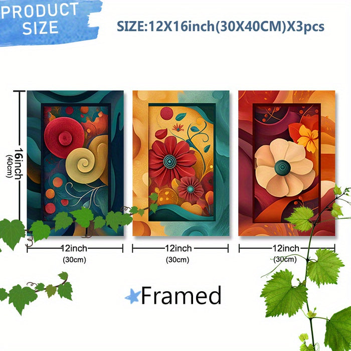 Framed Canvas Wall Art Set - 3pcs