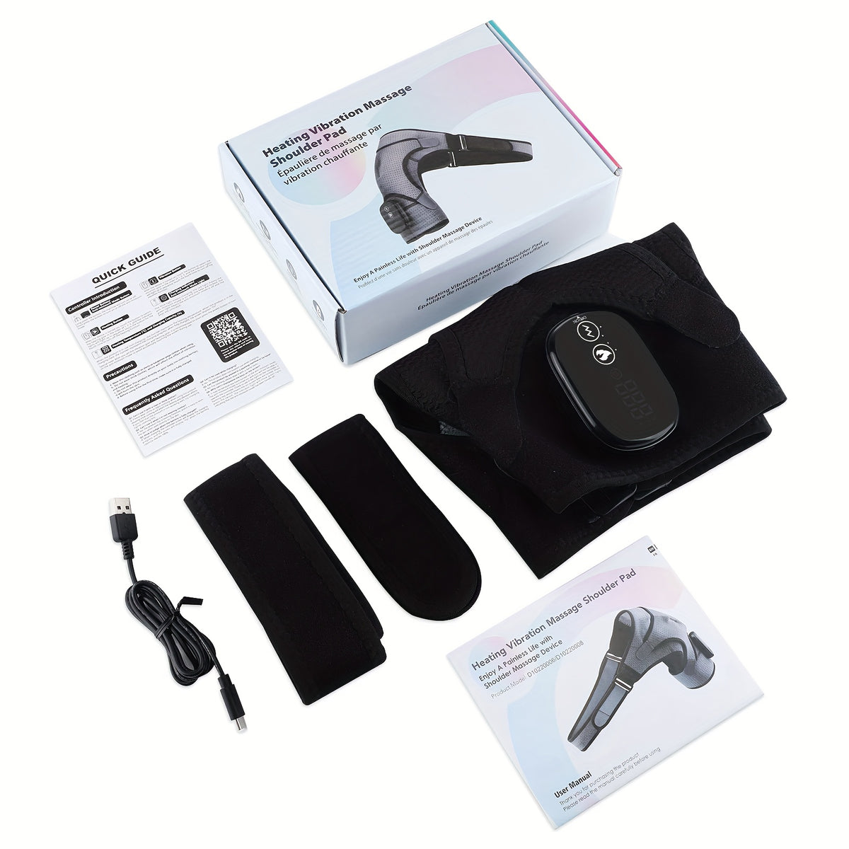 New Arrival Heating Massage Shoulder Wrap with 3 Levels Controller USB Rechargeable Free Size Shoulder Massager