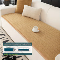 1pc Contemporary Thick Suede Sofa Pad, Machine Washable, Pet Friendly, Polyester 100%, Short Plush, Quilted Design, No Printing, Compatible with Armchair, Loveseat, 3-Seater, 4-Seater, Sectional Sofas, 250-300 g/㎡ - Ideal f