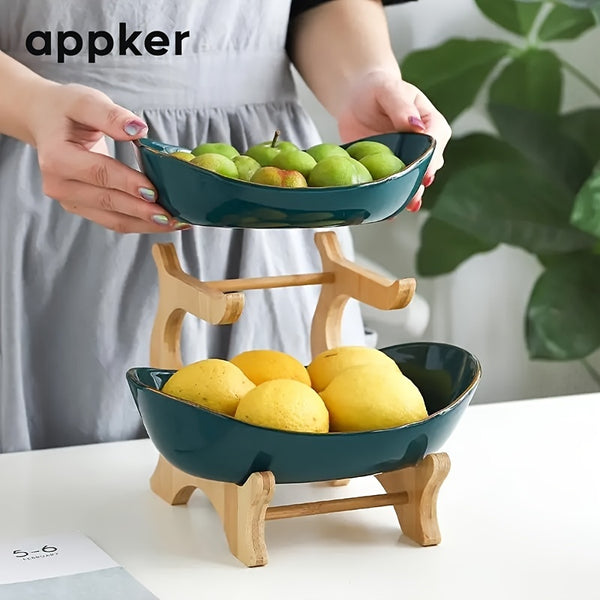 Serving Tray Set - Oval Fruit, Snack, Candy, and Cake Stand